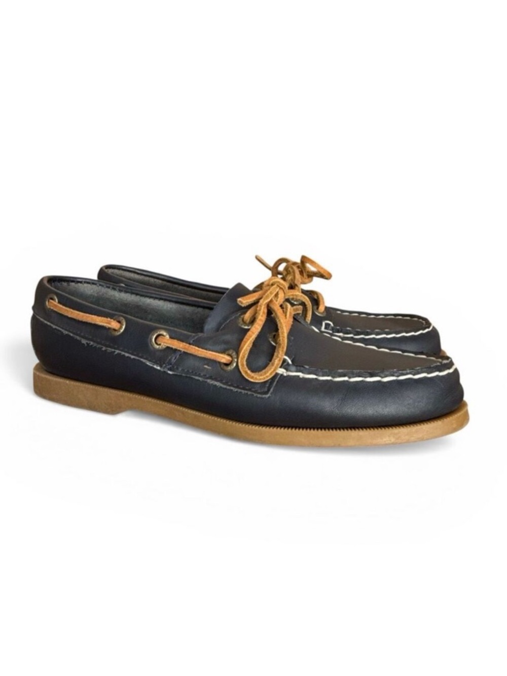 Sperry Top-Sider Original 2-Eye Boat Shoes in Navy Leather size 6.5 Deck Driving